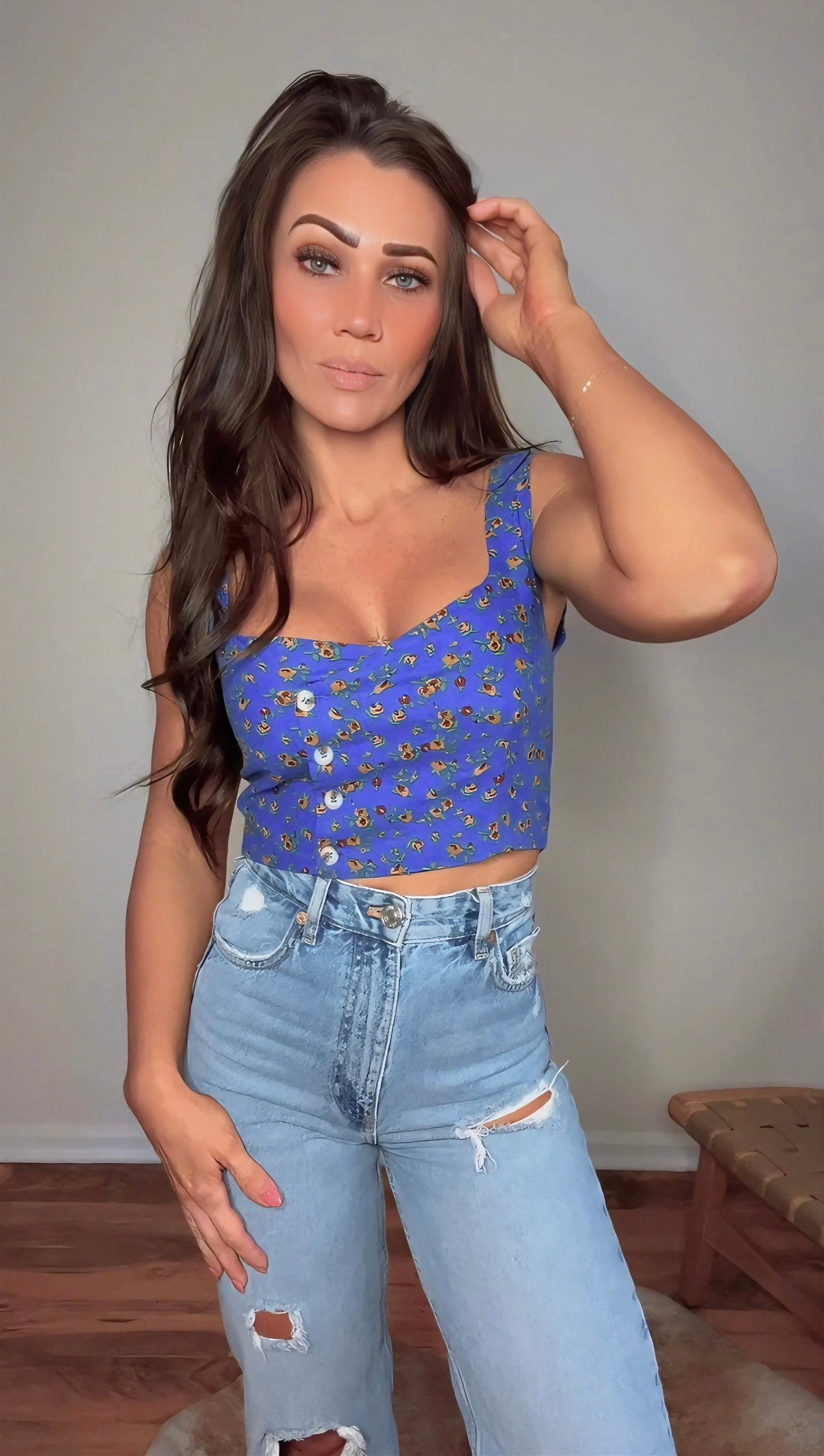 Little Blue Daisy Top