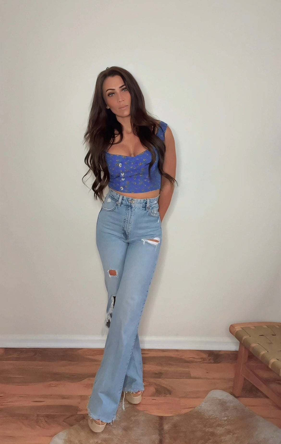 Little Blue Daisy Top