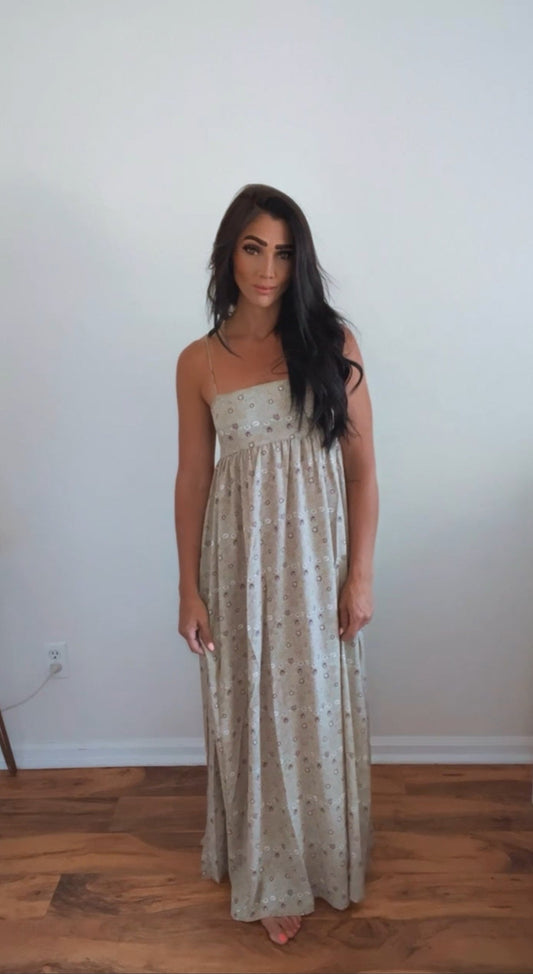 Olive You Tie Back Maxi Dress